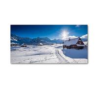 Tulup Splashback 39.37x19.68 inch / 100x50cm Toughened Safe Glass Wall Protection Kitchen Splash-back Glass Panel Protection Induction Cooker Kitchen Panel Tempered Glass - White - Alm Tatra Bergweide