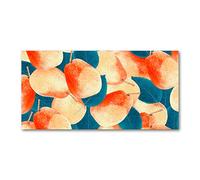 Tulup Splashback 39.37x19.68 inch / 100x50cm Toughened Safe Glass Wall Protection Kitchen Splash-back Glass Panel Protection Induction Cooker Kitchen Panel Tempered Glass - Orange - pears