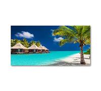 Tulup Splashback 39.37x19.68 inch / 100x50cm Wall Protection Kitchen Panel Toughened Safe Glass Kitchen Protection Induction Cooker Glass Panel Splash-back Tempered Glass - Multicolored - Maldives bungalows