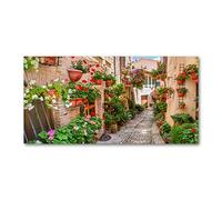 Tulup Splashback 39.37x19.68 inch / 100x50cm Wall Protection Kitchen Panel Toughened Safe Glass Kitchen Protection Induction Cooker Glass Panel Splash-back Tempered Glass - Multicolored - Italian streets