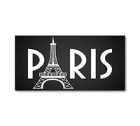Tulup Splashback 39.37x19.68 inch / 100x50cm Wall Protection Tempered Glass Kitchen Panel Toughened Safe Glass Panel Protection Induction Cooker Kitchen Splash-back - Black and white - Paris