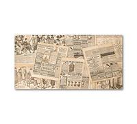 Tulup Splashback 39.37x19.68 inch / 100x50cm Wall Protection Tempered Glass Kitchen Panel Toughened Safe Glass Panel Protection Induction Cooker Kitchen Splash-back - Beige - old newspaper