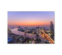 Tulup Splashback 39.37x27.56 inch / 100x70 cm Glass Panel Tempered Glass Kitchen Panel Splash back Kitchen Protection Induction Cooker Wall Protection Toughened Safe Glass - Orange - Bangkok