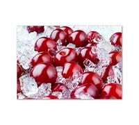 Tulup Splashback 39.37x27.56 inch / 100x70 cm Glass Panel Tempered Glass Kitchen Panel Splash Back Kitchen Protection Induction Cooker Wall Protection Toughened Safe Glass - Red - ice Cherry