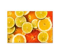 Tulup Splashback 39.37x27.56 inch / 100x70 cm Glass Panel Tempered Glass Kitchen Panel Splash back Kitchen Protection Induction Cooker Wall Protection Toughened Safe Glass - Orange - Citrus fruits