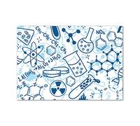 Tulup Splashback 39.37x27.56 inch / 100x70 cm Glass Panel Wall Protection Induction Cooker Tempered Glass Toughened Safe Glass Kitchen Panel Splash back Kitchen - Blue - Chemistry