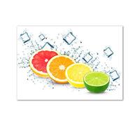 Tulup Splashback 39.37x27.56 inch / 100x70 cm Glass Panel Wall Protection Induction Cooker Tempered Glass Toughened Safe Glass Kitchen Panel Splash back Kitchen - Multicolored - Citrus fruits