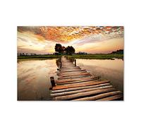 Tulup Splashback 39.37x27.56 inch / 100x70 cm Glass Panel Wall Protection Induction Cooker Tempered Glass Toughened Safe Glass Kitchen Panel Splash back Kitchen - Brown - wooden bridge