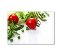Tulup Splashback 39.37x27.56 inch / 100x70 cm Glass Panel Wall Protection Induction Cooker Tempered Glass Toughened Safe Glass Kitchen Panel Splash Back Kitchen - Red - Fresh Vegetables