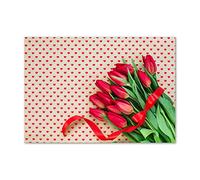 Tulup Splashback 39.37x27.56 inch / 100x70 cm Tempered Glass Wall Protection Induction Cooker Glass Panel Splash back Kitchen Panel Kitchen Toughened Safe Glass - Red - tulips hearts