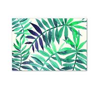 Tulup Splashback 39.37x27.56 inch / 100x70 cm Toughened Safe Glass Wall Protection Kitchen Splash back Glass Panel Protection Induction Cooker Kitchen Panel Tempered Glass - Green - tropical leaves