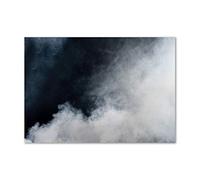 Tulup Splashback 39.37x27.56 inch / 100x70 cm Toughened Safe Glass Wall Protection Kitchen Splash back Glass Panel Protection Induction Cooker Kitchen Panel Tempered Glass - Black - white smoke