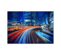 Tulup Splashback 39.37x27.56 inch / 100x70 cm Toughened Safe Glass Wall Protection Kitchen Splash back Glass Panel Protection Induction Cooker Kitchen Panel Tempered Glass - Orange - Hong Kong at night