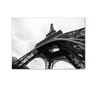 Tulup Splashback 39.37x27.56 inch / 100x70 cm Wall Protection Glass Panel Kitchen Panel Splash back Kitchen Protection Induction Cooker Tempered Glass Toughened Safe Glass - Black and white - Eiffel Tower Paris