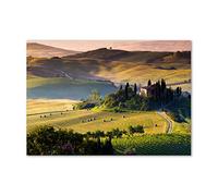 Tulup Splashback 39.37x27.56 inch / 100x70 cm Wall Protection Glass Panel Kitchen Panel Splash back Kitchen Protection Induction Cooker Tempered Glass Toughened Safe Glass - Green - Tuscany Italy