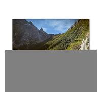 Tulup Splashback 39.37x27.56 inch / 100x70 cm Wall Protection Kitchen Panel Toughened Safe Glass Kitchen Protection Induction Cooker Glass Panel Splash back Tempered Glass - Green - Lake Tatra Mountains