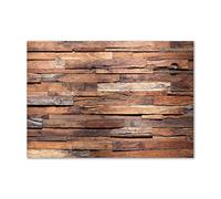 Tulup Splashback 39.37x27.56 inch / 100x70 cm Wall Protection Kitchen Panel Toughened Safe Glass Kitchen Protection Induction Cooker Glass Panel Splash back Tempered Glass - Brown - wooden wall