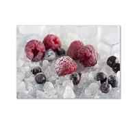 Tulup Splashback 39.37x27.56 inch / 100x70 cm Wall Protection Kitchen Panel Toughened Safe Glass Kitchen Protection Induction Cooker Glass Panel Splash back Tempered Glass - Red - forest fruits frozen