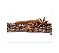 Tulup Splashback 39.37x27.56 inch / 100x70 cm Wall Protection Tempered Glass Kitchen Panel Toughened Safe Glass Panel Protection Induction Cooker Kitchen Splash back - Brown - coffee beans cinnamon