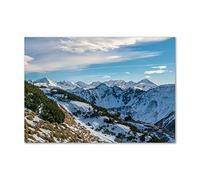 Tulup Splashback 39.37x27.56 inch / 100x70 cm Wall Protection Tempered Glass Kitchen Panel Toughened Safe Glass Panel Protection Induction Cooker Kitchen Splash back - Blue - Tatra Mountains
