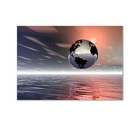 Tulup Splashback 39.37x27.56 inch / 100x70 cm Wall Protection Tempered Glass Kitchen Panel Toughened Safe Glass Panel Protection Induction Cooker Kitchen Splash back - Orange - Planet Earth