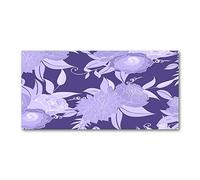 Tulup Splashback 47.24x23.62 inch / 120x60 cm Glass Panel Tempered Glass Kitchen Panel Splash back Kitchen Protection Induction Cooker Wall Protection Toughened Safe Glass - Purple - floral pattern