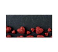 Tulup Splashback 47.24x23.62 inch / 120x60 cm Glass Panel Tempered Glass Kitchen Panel Splash back Kitchen Protection Induction Cooker Wall Protection Toughened Safe Glass - Red - hearts on blackboard