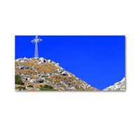 Tulup Splashback 47.24x23.62 inch / 120x60 cm Kitchen Protection Induction Cooker Wall Protection Glass Panel Tempered Glass Toughened Safe Glass Kitchen Panel Splash back - Blue - Mountains Tatra Mountains