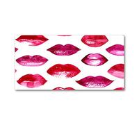 Tulup Splashback 47.24x23.62 inch / 120x60 cm Protection Induction Cooker Toughened Safe Glass Kitchen Kitchen Panel Wall Protection Tempered Glass Splash back Glass Panel - Red - red lips