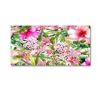 Tulup Splashback 47.24x23.62 inch / 120x60 cm Splash back Kitchen Panel Toughened Safe Glass Tempered Glass Kitchen Protection Induction Cooker Wall Protection Glass Panel - Multicolored - floral pattern