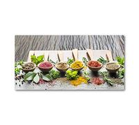 Tulup Splashback 47.24x23.62 inch / 120x60 cm Splash back Kitchen Panel Toughened Safe Glass Tempered Glass Panel Wall Protection Induction Cooker Kitchen - Multicolored - Colorful spices