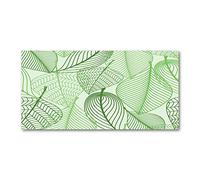 Tulup Splashback 47.24x23.62 inch / 120x60 cm Splash back Kitchen Panel Toughened Safe Glass Tempered Glass Kitchen Protection Induction Cooker Wall Protection Glass Panel - Green - leaves pattern