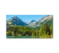 Tulup Splashback 47.24x23.62 inch / 120x60 cm Splash back Kitchen Panel Toughened Safe Glass Tempered Glass Kitchen Protection Induction Cooker Wall Protection Glass Panel - Green - lake in mountains