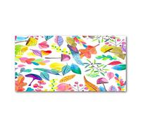 Tulup Splashback 47.24x23.62 inch / 120x60 cm Tempered Glass Wall Protection Induction Cooker Glass Panel Splash back Kitchen Panel Kitchen Toughened Safe Glass - Multicolored - floral pattern