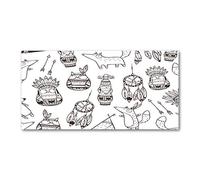 Tulup Splashback 47.24x23.62 inch / 120x60 cm Tempered Glass Wall Protection Induction Cooker Glass Panel Splash back Kitchen Panel Kitchen Toughened Safe Glass - Brown - Indian owls