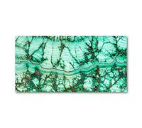 Tulup Splashback 47.24x23.62 inch / 120x60 cm Toughened Safe Glass Wall Protection Kitchen Splash back Glass Panel Protection Induction Cooker Kitchen Panel Tempered Glass - Green - Malachite Texture