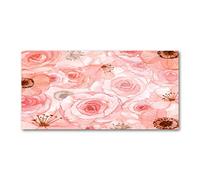 Tulup Splashback 47.24x23.62 inch / 120x60 cm Toughened Safe Glass Wall Protection Kitchen Splash back Glass Panel Protection Induction Cooker Kitchen Panel Tempered Glass - Pink - floral pattern