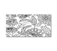 Tulup Splashback 47.24x23.62 inch / 120x60 cm Toughened Safe Glass Wall Protection Kitchen Splash back Glass Panel Protection Induction Cooker Kitchen Panel Tempered Glass - Black and white - floral pattern