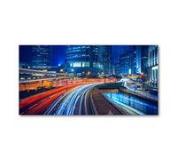 Tulup Splashback 47.24x23.62 inch / 120x60 cm Toughened Safe Glass Wall Protection Kitchen Splash back Glass Panel Protection Induction Cooker Kitchen Panel Tempered Glass - Orange - Hong Kong at night