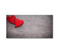 Tulup Splashback 47.24x23.62 inch / 120x60 cm Wall Protection Glass Panel Kitchen Panel Splash back Kitchen Protection Induction Cooker Tempered Glass Toughened Safe Glass - Red - red hearts