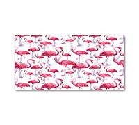 Tulup Splashback 47.24x23.62 inch / 120x60 cm Wall Protection Tempered Glass Kitchen Panel Toughened Safe Glass Panel Protection Induction Cooker Kitchen Splash back - Rosa - Flamingos