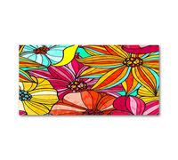 Tulup Splashback 47.24x23.62 inch / 120x60 cm Wall Protection Tempered Glass Kitchen Panel Toughened Safe Glass Panel Protection Induction Cooker Kitchen Splash back - Pink - floral pattern