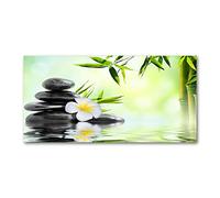 Tulup Splashback 47.24x23.62 inch / 120x60 cm Wall Protection Tempered Glass Kitchen Panel Toughened Safe Glass Panel Protection Induction Cooker Kitchen Splash back - Green - Orchid Bamboo
