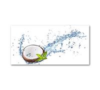 Tulup Splashback 47.24x23.62 inch / 120x60 cm Wall Protection Toughened Safe Glass Splash back Kitchen Panel Tempered Glass Kitchen Protection Induction Cooker Glass Panel - Brown - coconut water