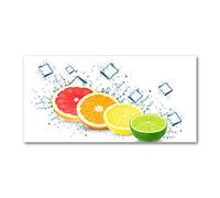 Tulup Splashback 55.12x27.56 inch / 140x70 cm Glass Panel Wall Protection Induction Cooker Tempered Glass Toughened Safe Glass Kitchen Panel Splash back Kitchen - Multicolored - Citrus fruits
