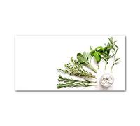 Tulup Splashback 55.12x27.56 inch / 140x70 cm Glass Panel Wall Protection Induction Cooker Tempered Glass Toughened Safe Glass Kitchen Panel Splash back Kitchen - Green - herbs