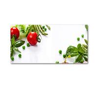 Tulup Splashback 55.12x27.56 inch / 140x70 cm Glass Panel Wall Protection Induction Cooker Tempered Glass Toughened Safe Glass Kitchen Panel Splash Back Kitchen - Red - Fresh Vegetables