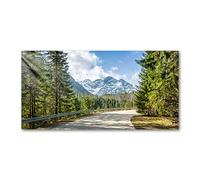Tulup Splashback 55.12x27.56 inch / 140x70 cm Glass Panel Wall Protection Induction Cooker Tempered Glass Toughened Safe Glass Kitchen Panel Splash back Kitchen - Green - Street Tatra Mountains