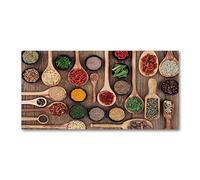 Tulup Splashback 55.12x27.56 inch / 140x70 cm Glass Panel Wall Protection Induction Cooker Tempered Glass Toughened Safe Glass Kitchen Panel Splash back Kitchen - Multicolored - spices herbs