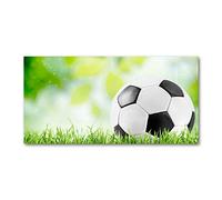 Tulup Splashback 55.12x27.56 inch / 140x70 cm Glass Panel Wall Protection Induction Cooker Tempered Glass Toughened Safe Glass Kitchen Panel Splash Back Kitchen - Green - Football